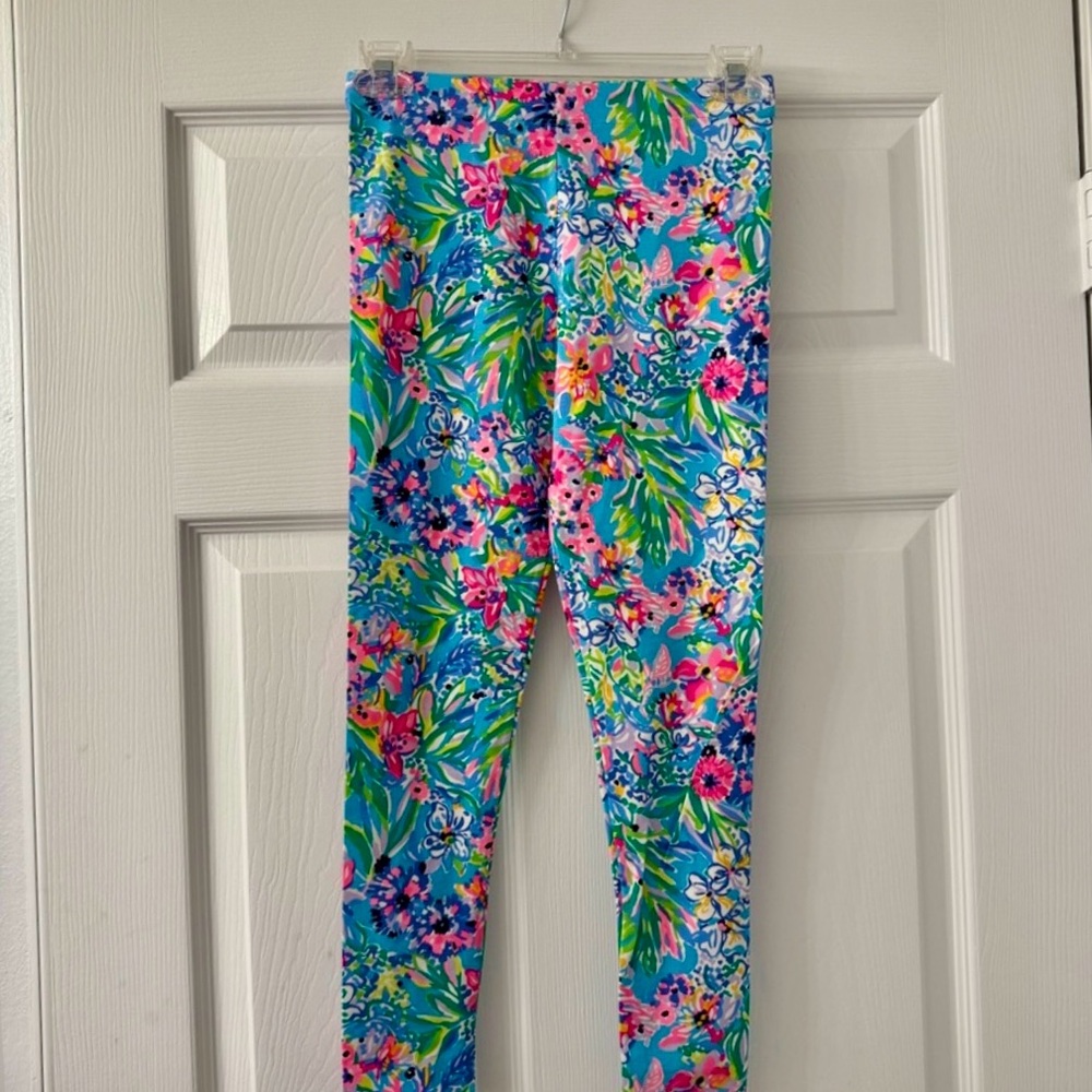 Lilly Pulitzer Girls' Maia Legging Amalfi Blue Alligator Isle